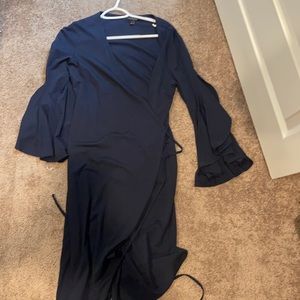 Bell sleeve wrap dress